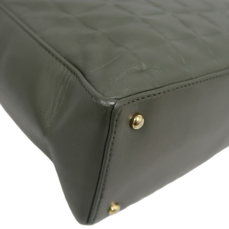 CHANEL Chocolate Bar Handbag, Lambskin, Green, Guarantee Card Included