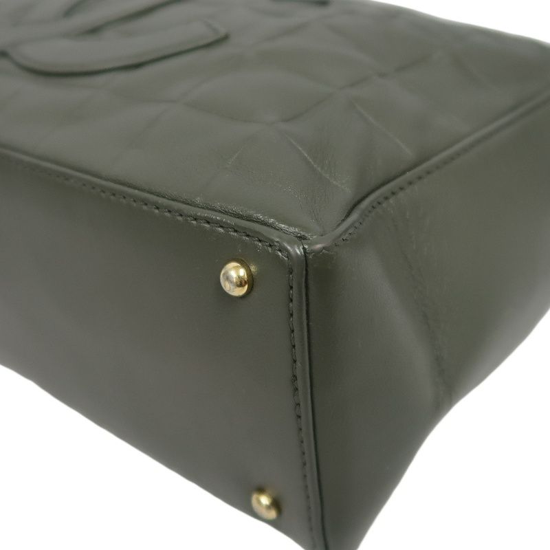 CHANEL Chocolate Bar Handbag, Lambskin, Green, Guarantee Card Included