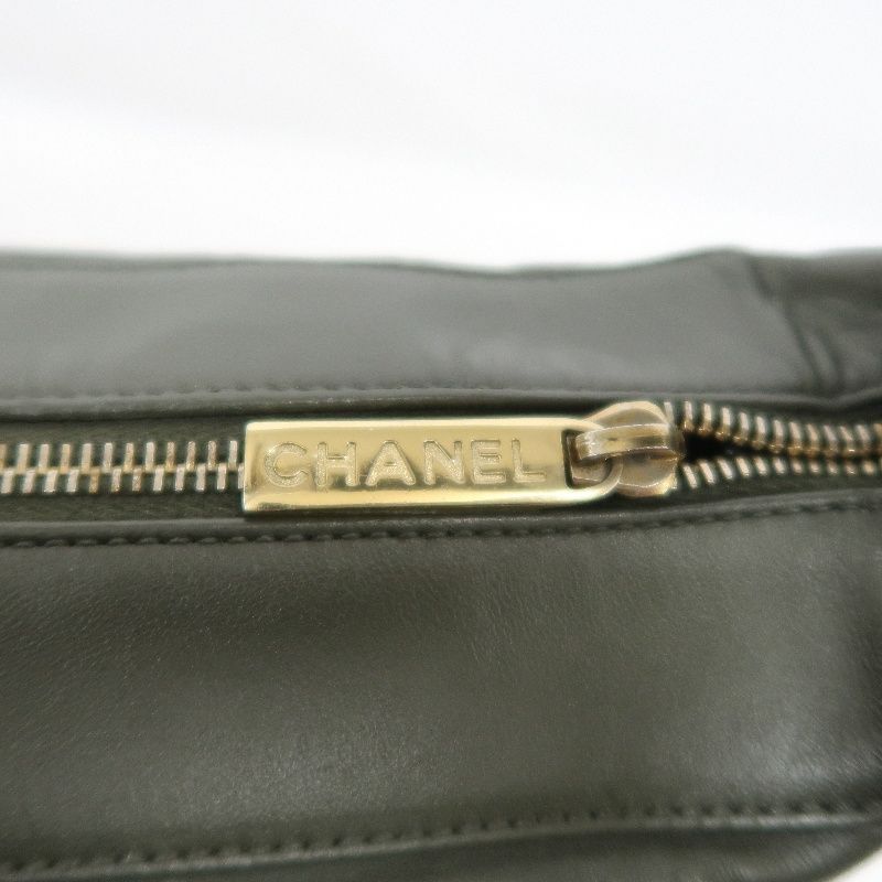 CHANEL Chocolate Bar Handbag, Lambskin, Green, Guarantee Card Included