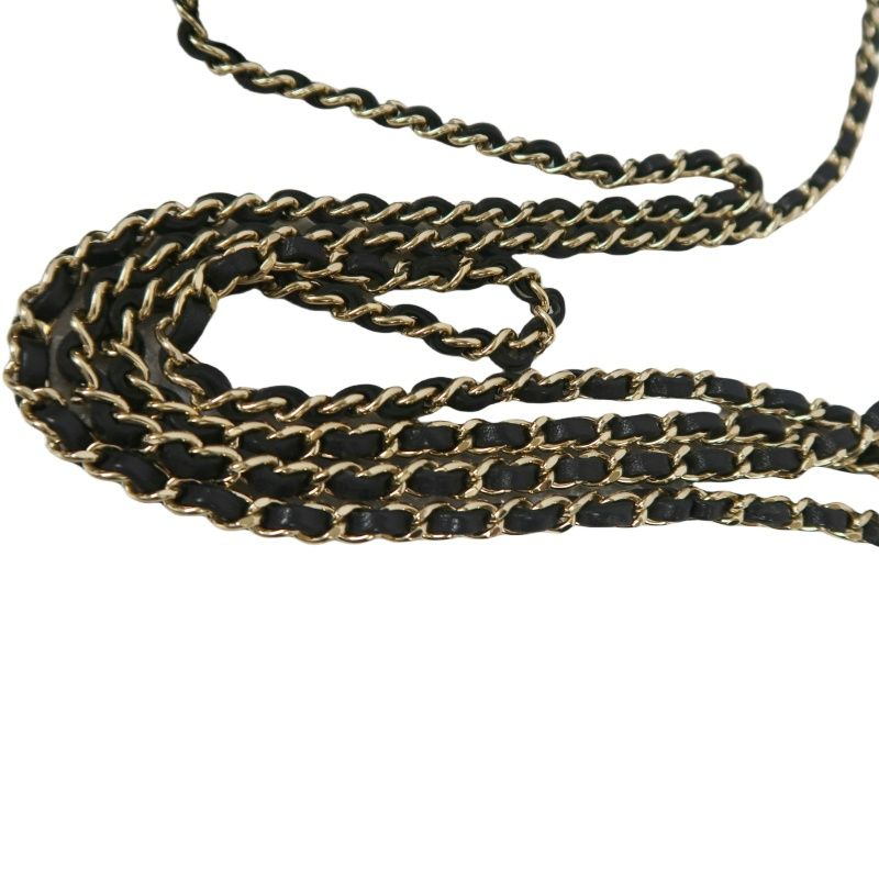 CHANEL Matelassé Chain Wallet Flap Crossbody Bag, Caviar Skin, Black, Gold Hardware, With Guarantee Card