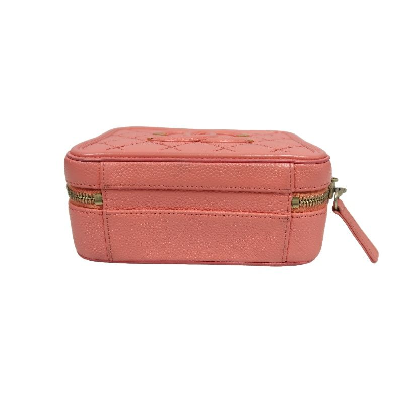 Chanel Filigree Coco Mark Shoulder Bag, Caviar Leather, Pink (With Key, Cadena, Cloche, Guarantee Card)