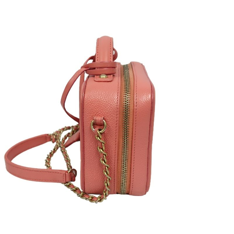 Chanel Filigree Coco Mark Shoulder Bag, Caviar Leather, Pink (With Key, Cadena, Cloche, Guarantee Card)