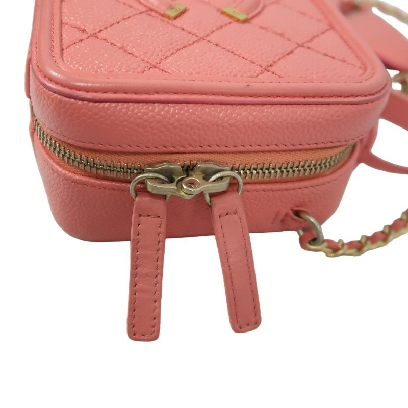 Chanel Filigree Coco Mark Shoulder Bag, Caviar Leather, Pink (With Key, Cadena, Cloche, Guarantee Card)