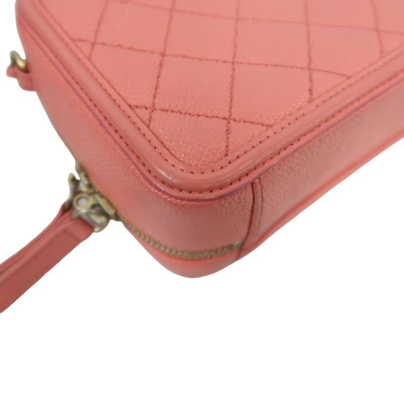 Chanel Filigree Coco Mark Shoulder Bag, Caviar Leather, Pink (With Key, Cadena, Cloche, Guarantee Card)