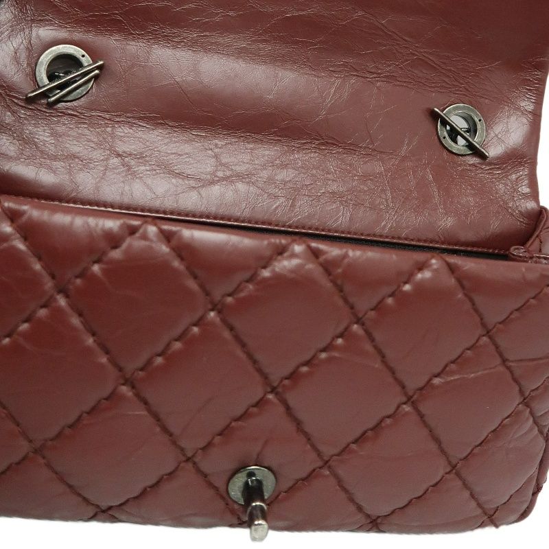 Chanel Classic Flap (CF) Shoulder Bag, Burgundy Tweed & Sheepskin Patchwork, Silver Hardware