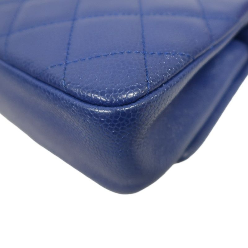 CHANEL Classic Flap Mini Matelassé Crossbody Bag, Caviar Skin, Navy