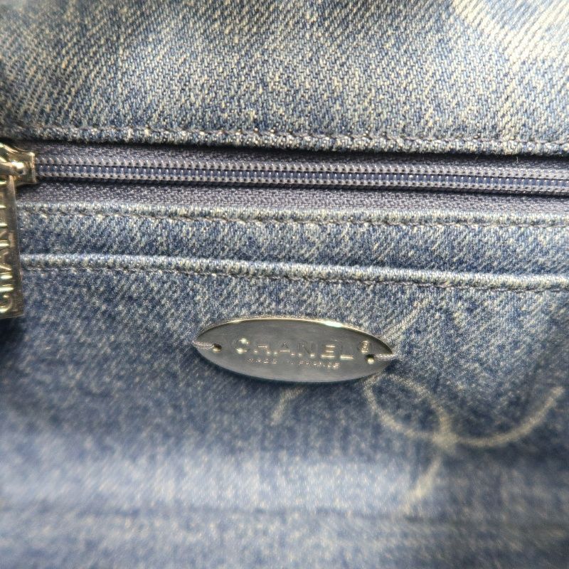 CHANEL Classic Flap Mini Matelassé Crossbody Bag, Denim, Blue, Silver Hardware, With Guarantee Card