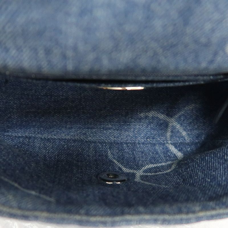 CHANEL Classic Flap Mini Matelassé Crossbody Bag, Denim, Blue, Silver Hardware, With Guarantee Card