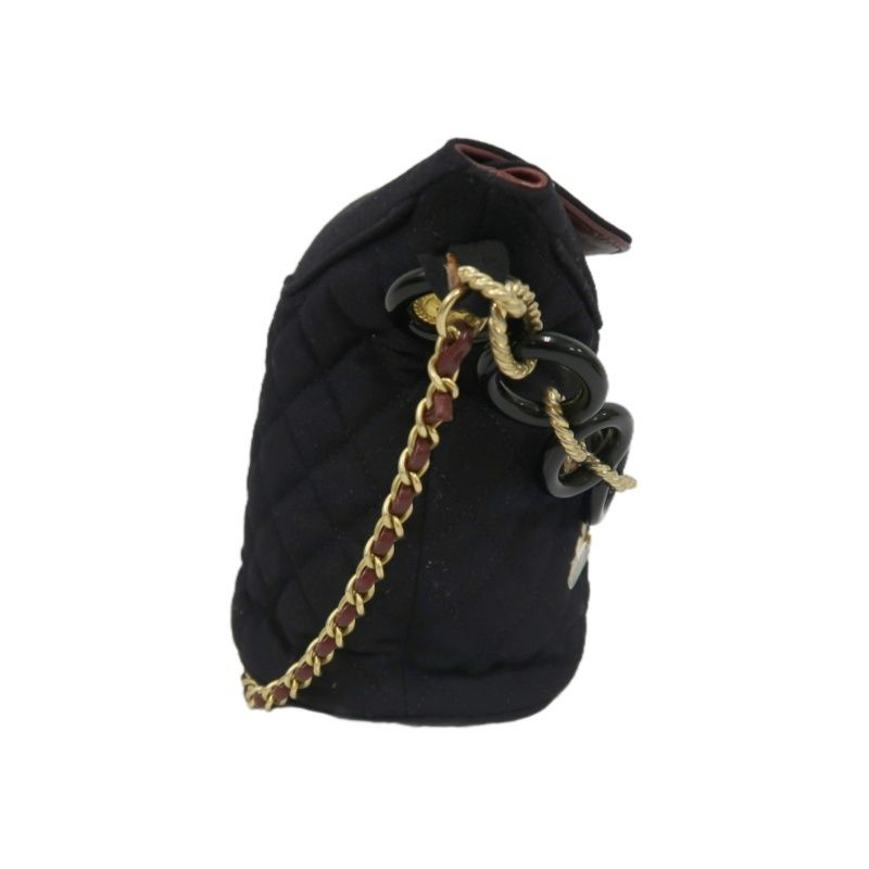 CHANEL Paris-Hamburg Handbag, Cotton, Black with Gold-Tone Hardware, Guarantee Card Included
