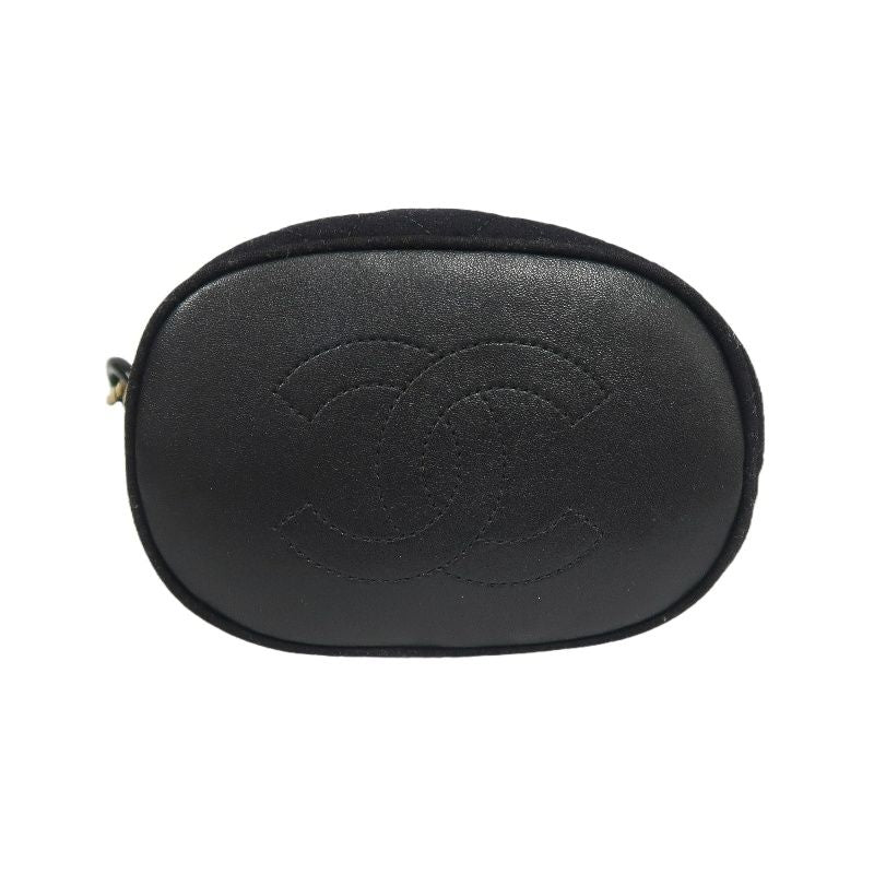 CHANEL Paris-Hamburg Handbag, Cotton, Black with Gold-Tone Hardware, Guarantee Card Included