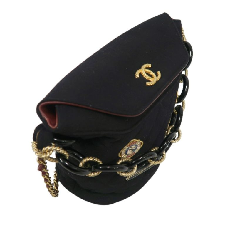 CHANEL Paris-Hamburg Handbag, Cotton, Black with Gold-Tone Hardware, Guarantee Card Included