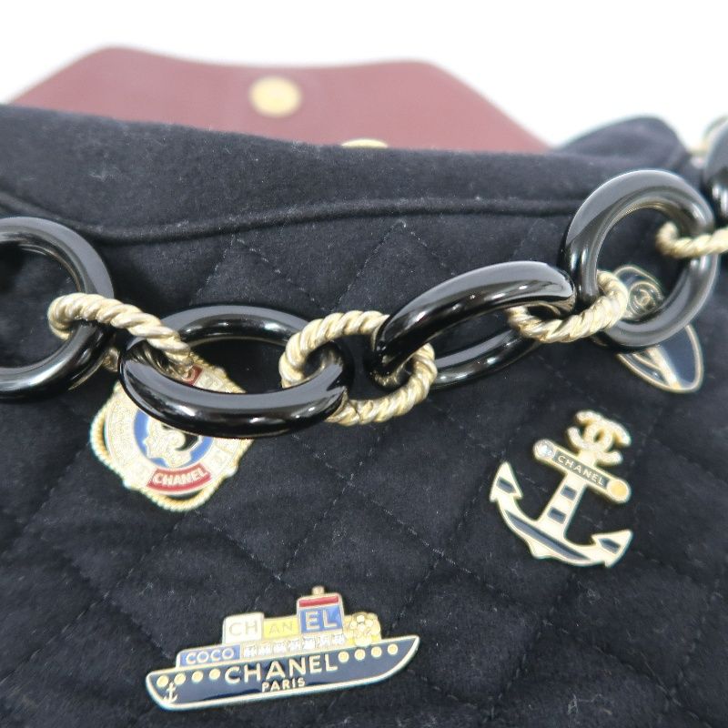CHANEL Paris-Hamburg Handbag, Cotton, Black with Gold-Tone Hardware, Guarantee Card Included