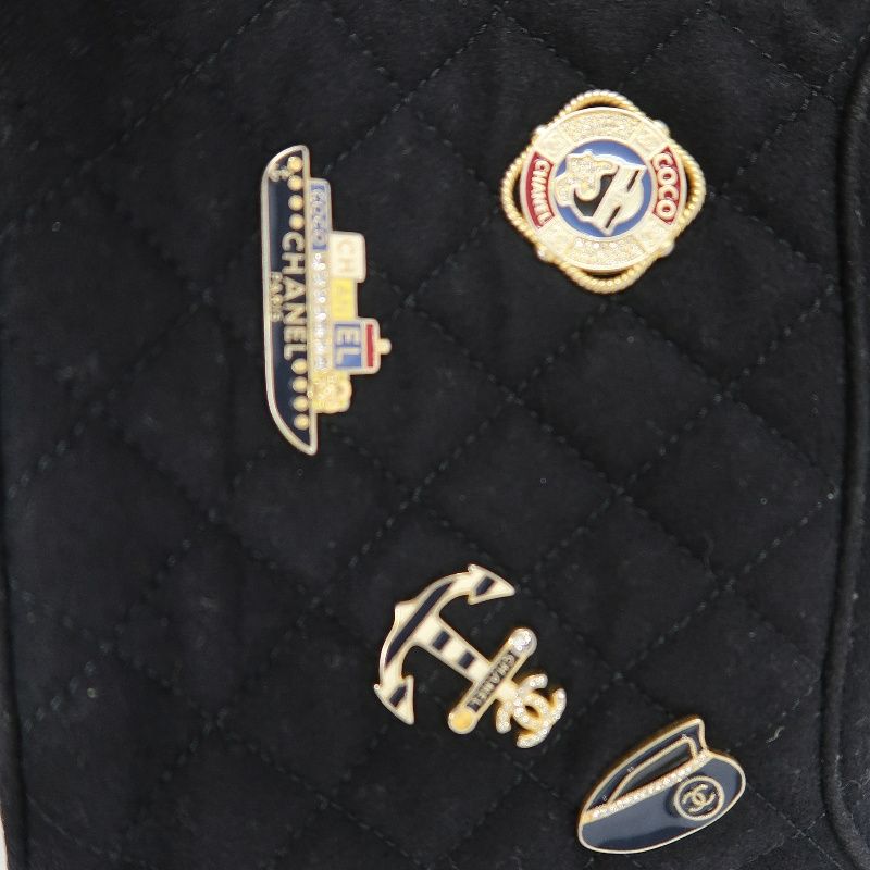 CHANEL Paris-Hamburg Handbag, Cotton, Black with Gold-Tone Hardware, Guarantee Card Included