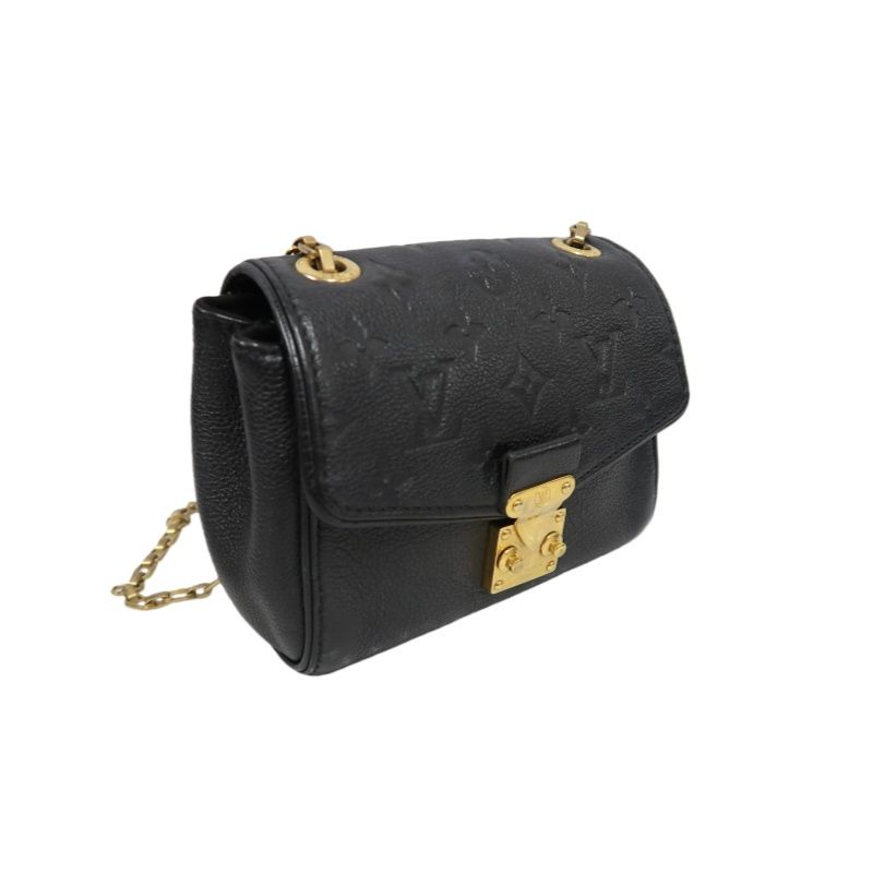 LOUIS VUITTON (LV) Saint-Germain Mini Shoulder Bag, Empreinte Calf Leather, Black with Gold-Tone Hardware