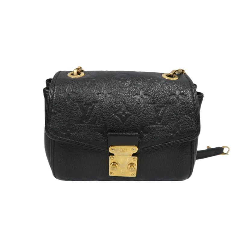 LOUIS VUITTON (LV) Saint-Germain Mini Shoulder Bag, Empreinte Calf Leather, Black with Gold-Tone Hardware
