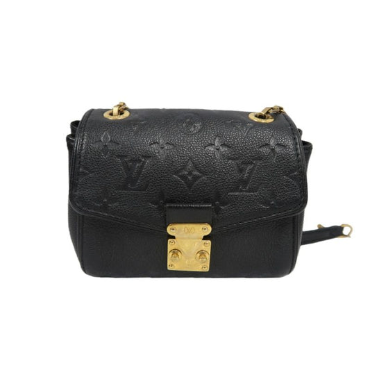 LOUIS VUITTON (LV) Saint-Germain Mini Shoulder Bag, Empreinte Calf Leather, Black with Gold-Tone Hardware