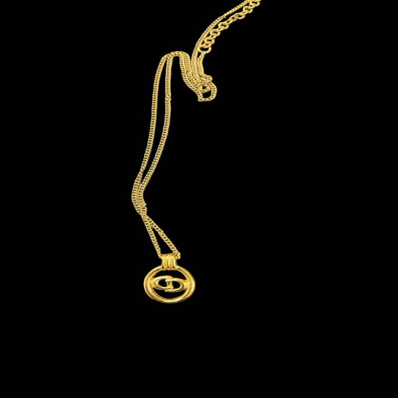 DIOR necklace, gold-tone alloy hardware, CD logo