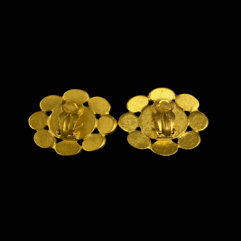 CHANEL Gold-tone Alloy Green Stone Ear Clip