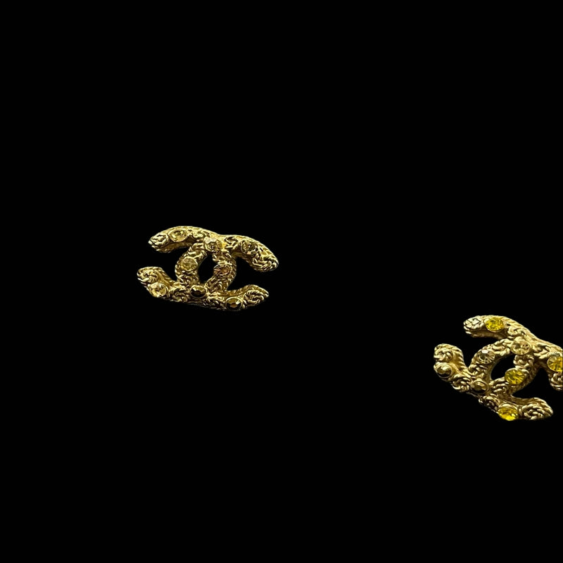 CHANEL earrings, gold-tone alloy hardware, logo design