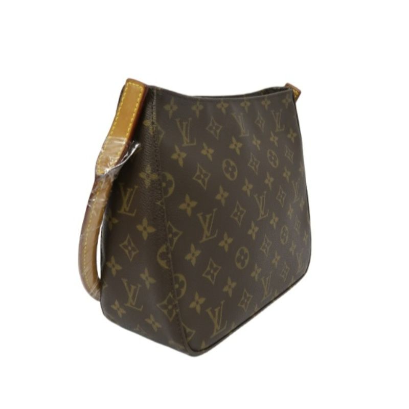 LOUIS VUITTON Monogram Looping MM Handbag, Brown, PVC-Coated Canvas