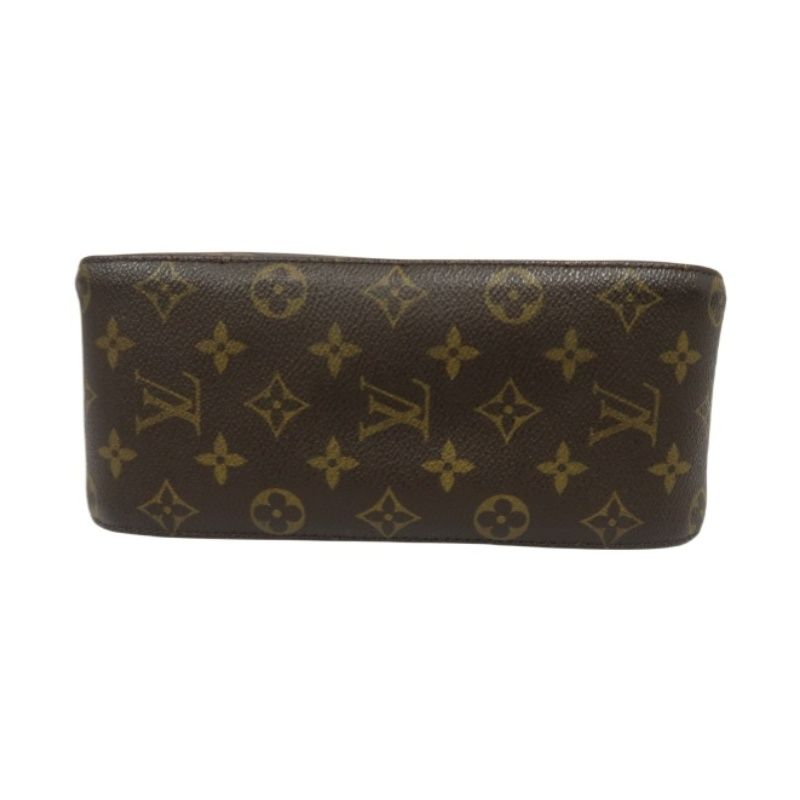 LOUIS VUITTON Monogram Looping MM Handbag, Brown, PVC-Coated Canvas