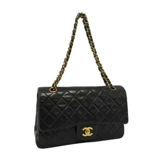 CHANEL Classic Flap 25, Black Lambskin, Gold Hardware, Crossbody & Shoulder Bag, With Original Dust Bag