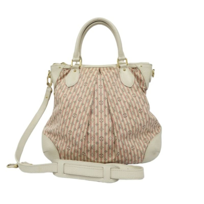 LOUIS VUITTON Monogram Mini Marina PM Handbag, Pink Denim with Stripes, with Shoulder Strap