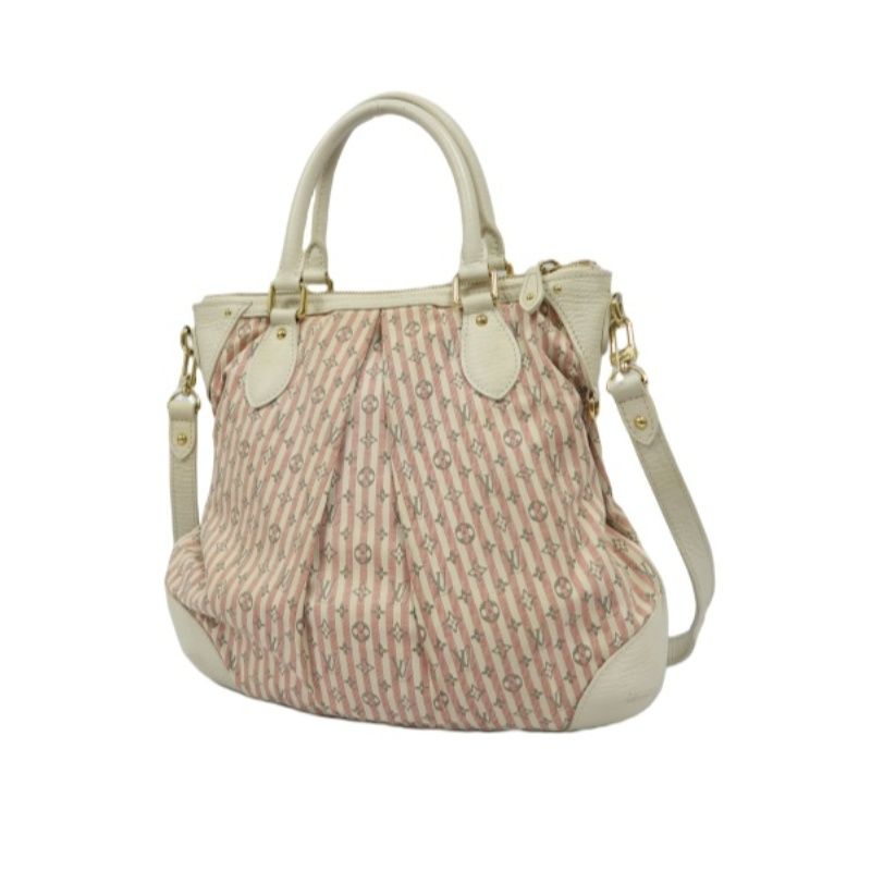 LOUIS VUITTON Monogram Mini Marina PM Handbag, Pink Denim with Stripes, with Shoulder Strap