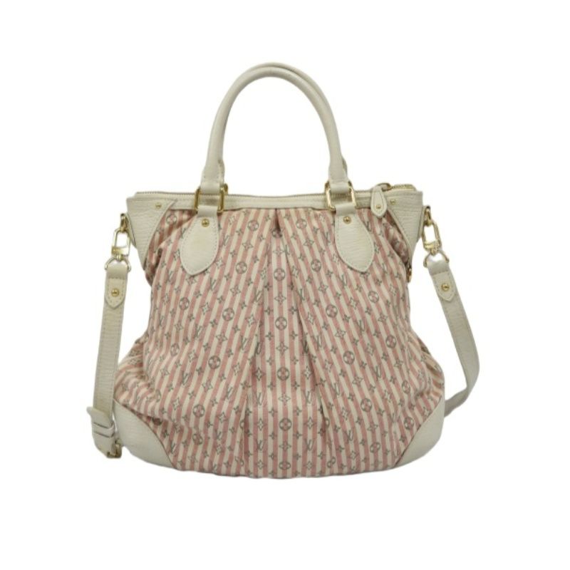 LOUIS VUITTON Monogram Mini Marina PM Handbag, Pink Denim with Stripes, with Shoulder Strap
