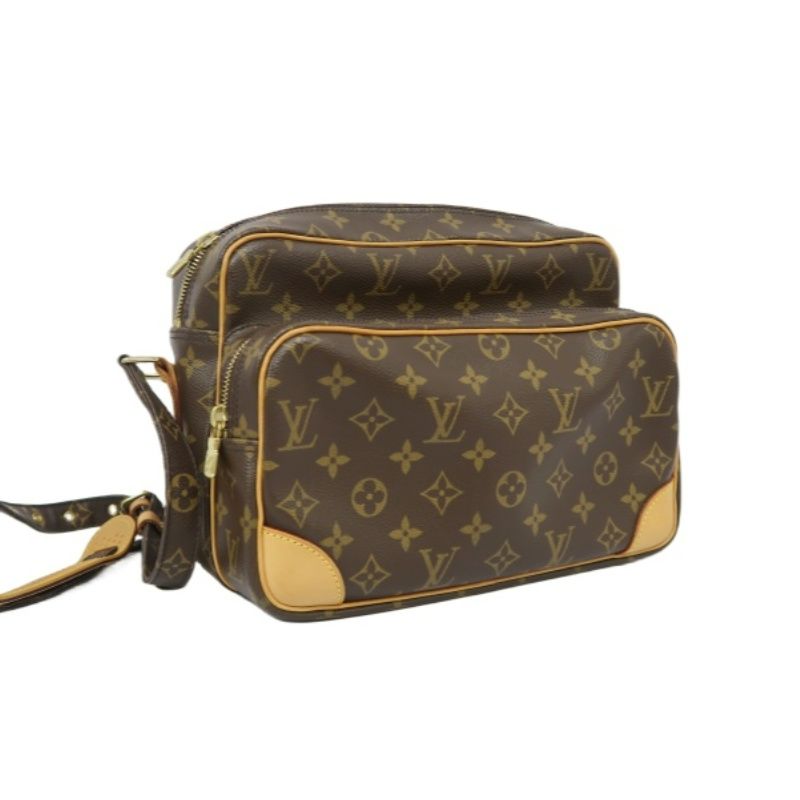 LOUIS VUITTON Monogram Nile Shoulder Bag, Brown, PVC-Coated Canvas