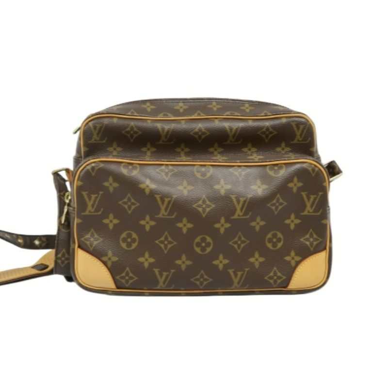 LOUIS VUITTON Monogram Nile Shoulder Bag, Brown, PVC-Coated Canvas