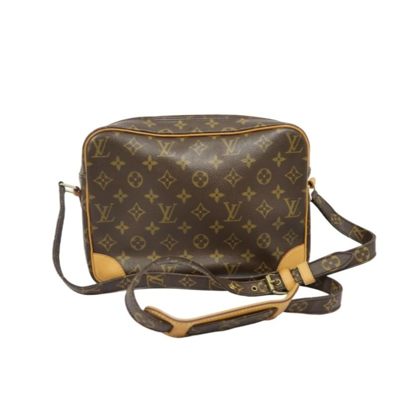 LOUIS VUITTON Monogram Nile Shoulder Bag, Brown, PVC-Coated Canvas