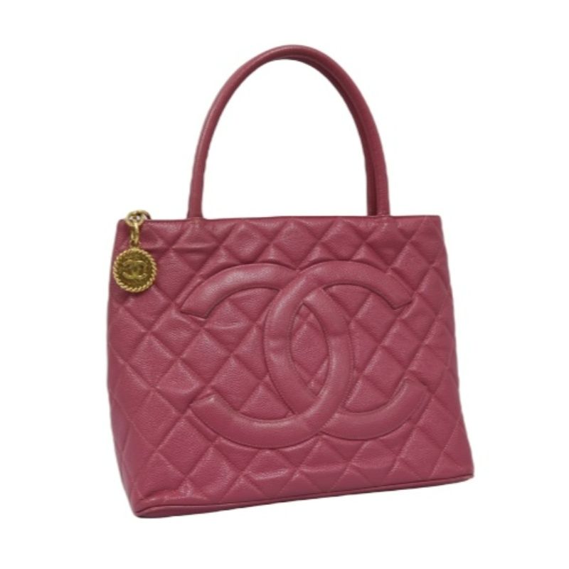 CHANEL Pink Reissue Tote Bag, Caviar Leather, Gold Hardware, with Guarantee Card and Dust Bag