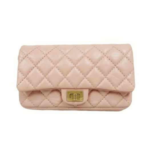 CHANEL Pink Boy Chain Shoulder Bag, Lambskin Leather, Gold Hardware