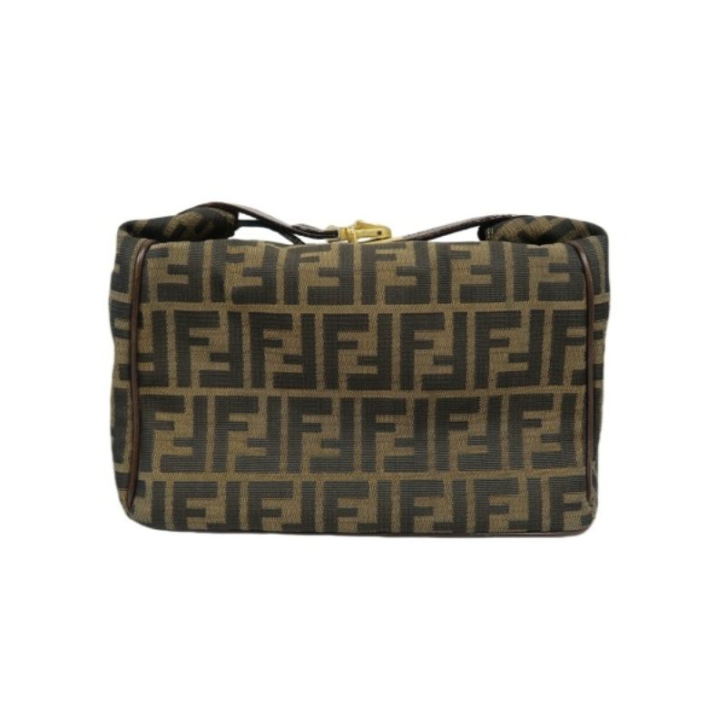 FENDI Brown Zucca Vanity Bag, Canvas Material, with 2 Crocheted Keys