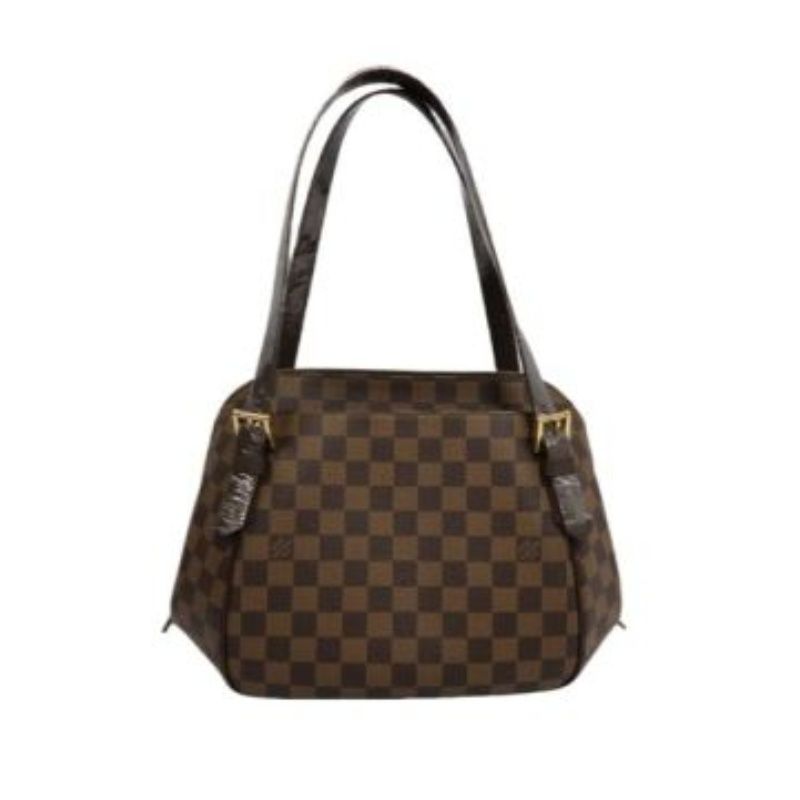LOUIS VUITTON (LV) Damier Ebene Belem MM Brown Handbag, with Dust Bag
