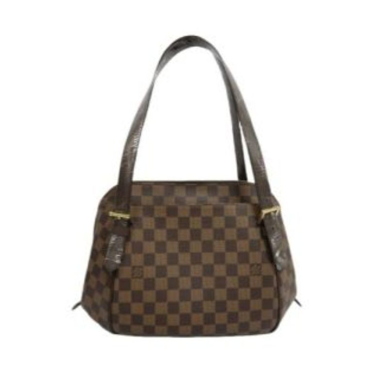 LOUIS VUITTON (LV) Damier Ebene Belem MM Brown Handbag, with Dust Bag