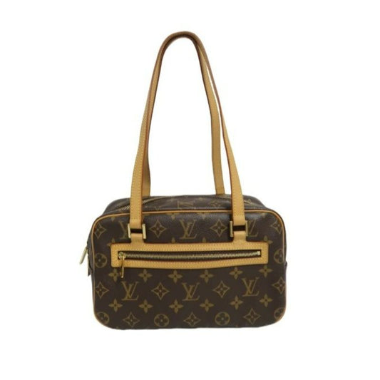 LOUIS VUITTON Cite MM Handbag, Monogram Coated Canvas, Brown