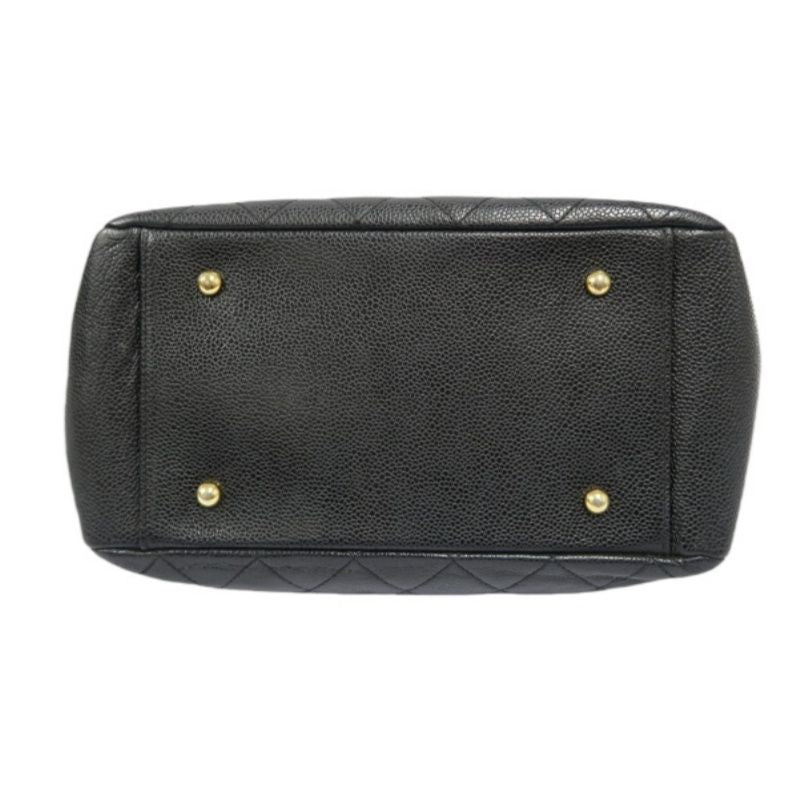 CHANEL GST Chain Shoulder Bag, Caviar Leather , Black with Gold Hardware, Laser Serial Sticker Included