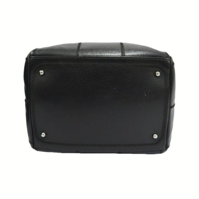 CHANEL Chocolate Bar Black Lambskin Handbag with Guarantee Card