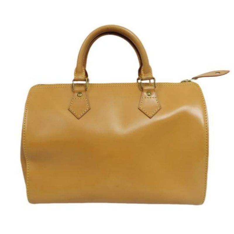 LOUIS VUITTON (LV) Nomade Leather Speedy 30 Beige Handbag with Padlock and 2 Keys
