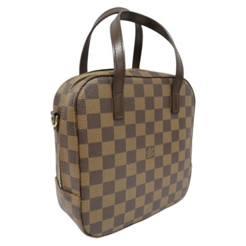 LOUIS VUITTON N48021 Damier Ebene Brown Spontini Handbag with Shoulder Strap