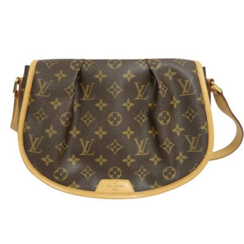 LOUIS VUITTON Monogram Menilmontant PM Brown Crossbody Shoulder Bag