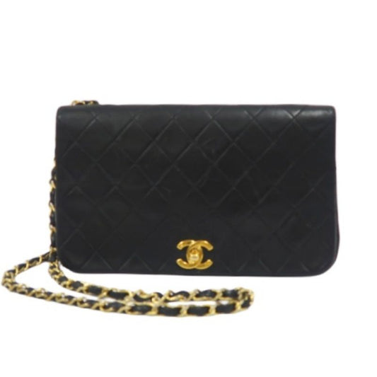 Chanel Matelasse 23 black lambskin Classic Flap (CF) bag with chain strap