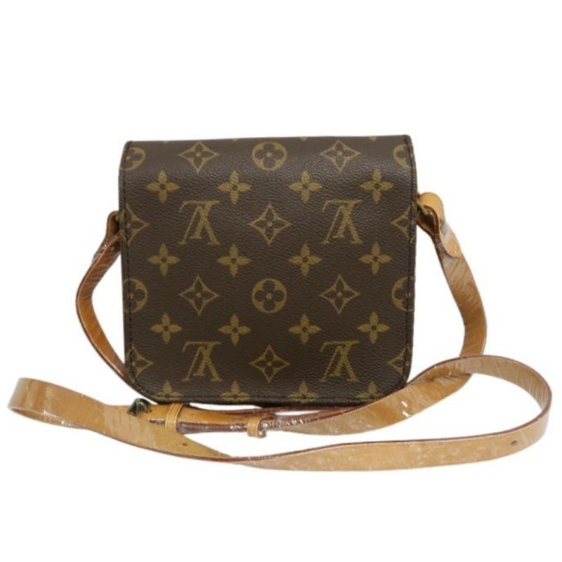 LOUIS VUITTON Cartouchière Shoulder Bag, Monogram Coated Canvas, Brown