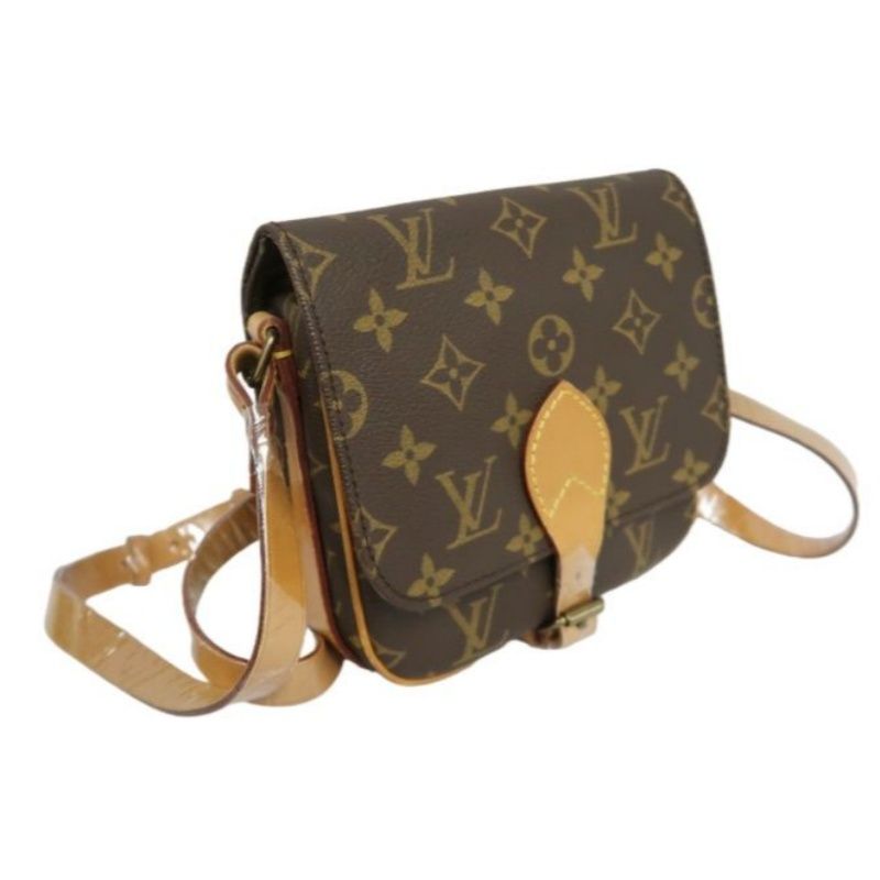 LOUIS VUITTON Cartouchière Shoulder Bag, Monogram Coated Canvas, Brown