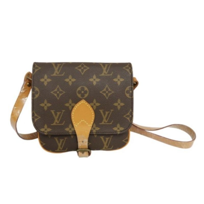 LOUIS VUITTON Cartouchière Shoulder Bag, Monogram Coated Canvas, Brown