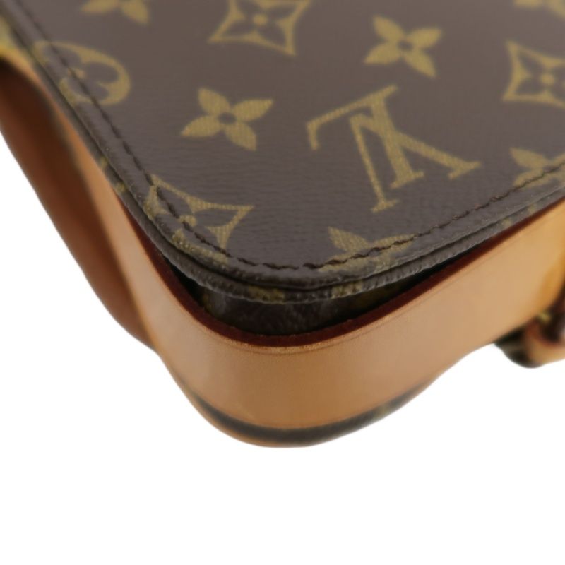 LOUIS VUITTON Cartouchière Shoulder Bag, Monogram Coated Canvas, Brown