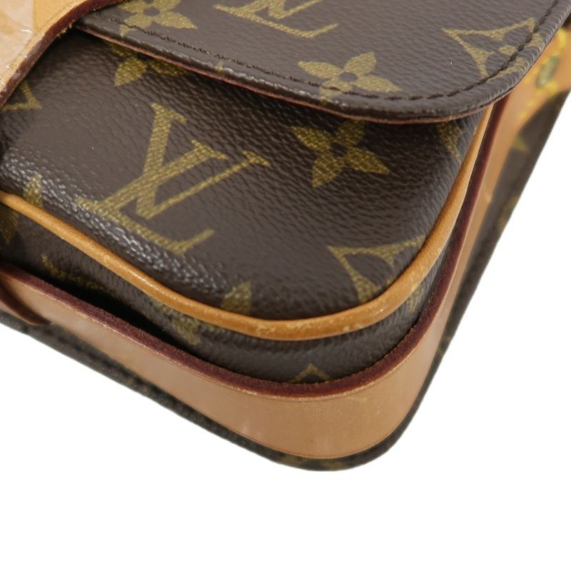 LOUIS VUITTON Cartouchière Shoulder Bag, Monogram Coated Canvas, Brown