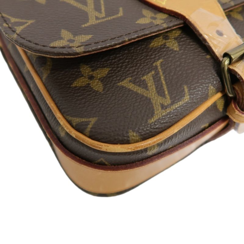 LOUIS VUITTON Cartouchière Shoulder Bag, Monogram Coated Canvas, Brown